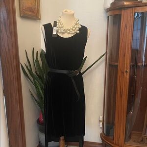 Stella Carakasi Black Velvet Midi Dress